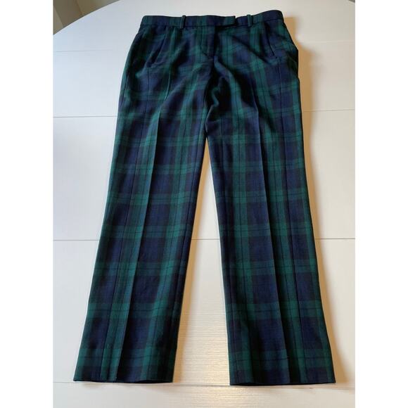 J. Crew Maddie Blackwatch Tartan Plaid Pants Wool Blend Sz 0 Preppy Academia - Picture 6 of 13